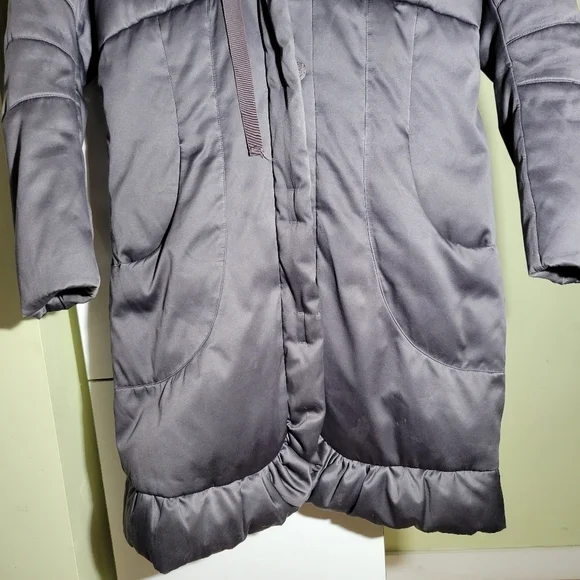 ELIE Tahari down puffer funnel neck coat parka jacket gray XS small - Picture 3 of 16